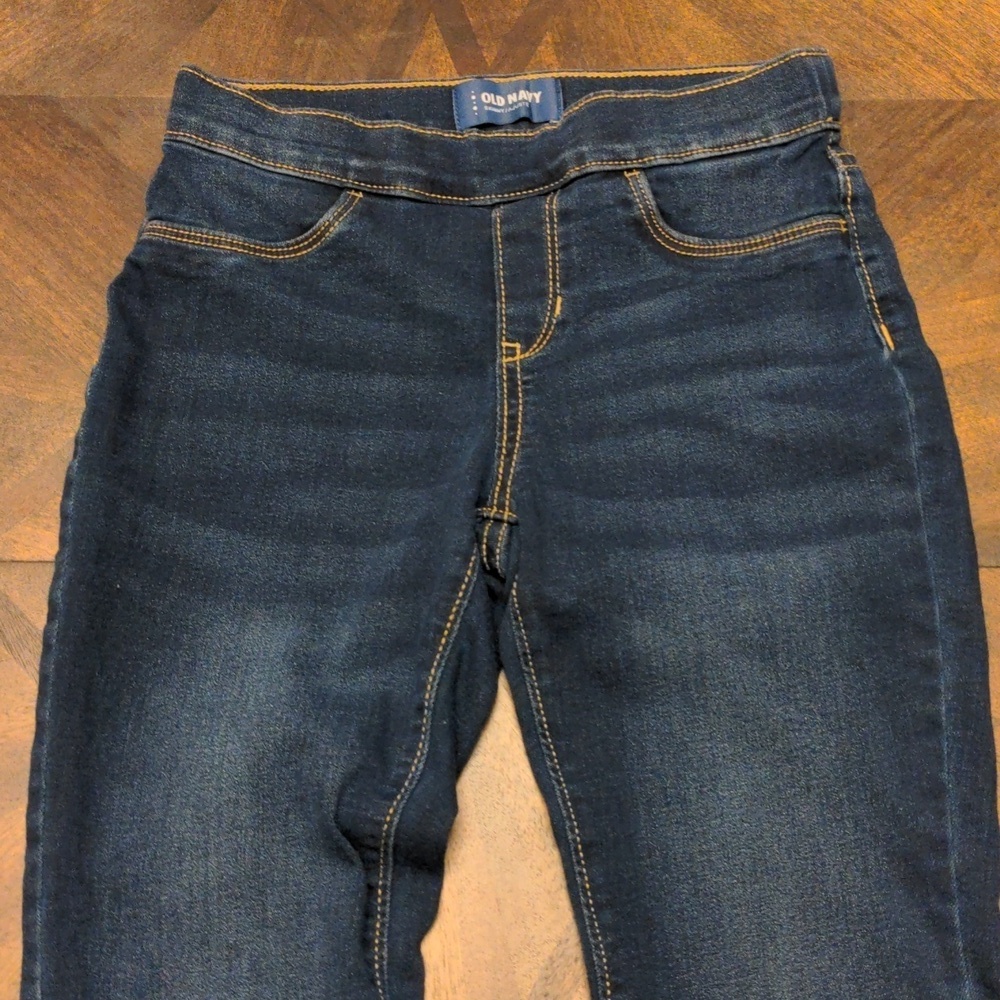 Old Navy Girls Skinny Jeans Size 10-12 Regular Dark Wash Pull-On Jeggings - Picture 4 of 12